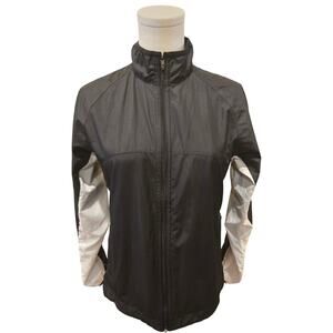illumiNITE reflective running cycling jacket black white women's small